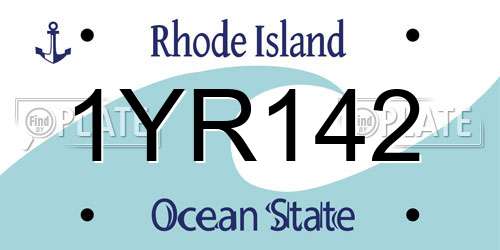 1YR142 Rhode Island License Plate