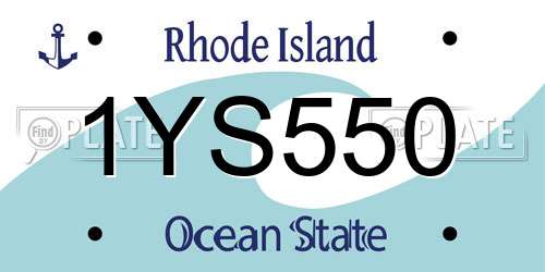 1YS550 Rhode Island License Plate
