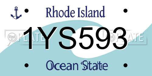 1YS593 Rhode Island License Plate