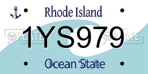 1YS979 Rhode Island License Plate