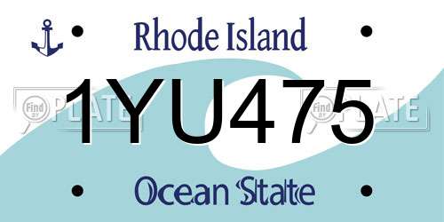 1YU475 Rhode Island License Plate