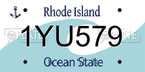 1YU579 Rhode Island License Plate