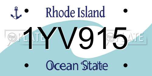 1YV915 Rhode Island License Plate