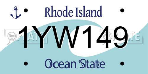 1YW149 Rhode Island License Plate