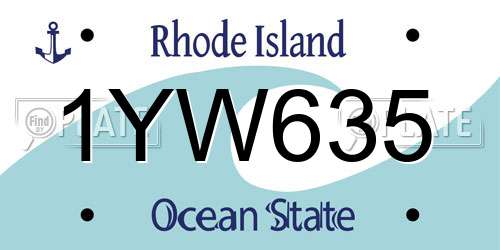 1YW635 Rhode Island License Plate