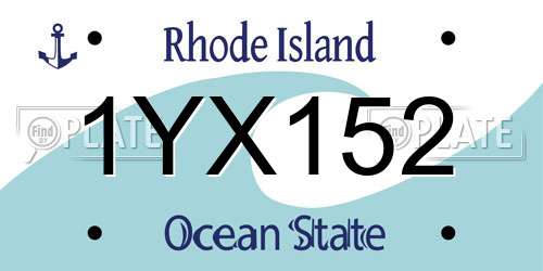 1YX152 Rhode Island License Plate