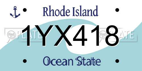 1YX418 Rhode Island License Plate