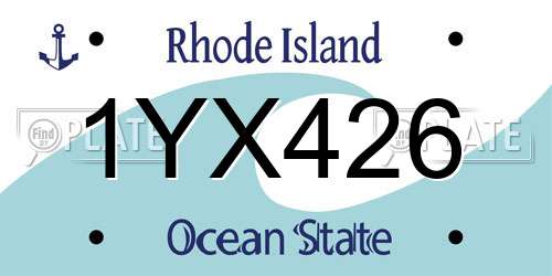 1YX426 Rhode Island License Plate