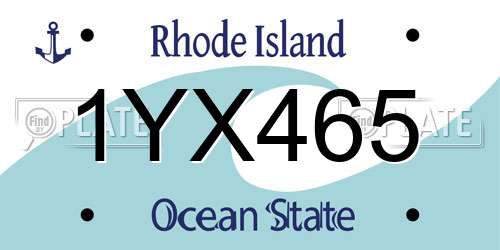 1YX465 Rhode Island License Plate