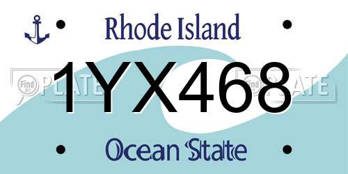 1YX468 Rhode Island License Plate