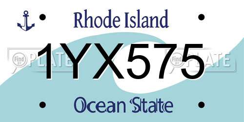 1YX575 Rhode Island License Plate