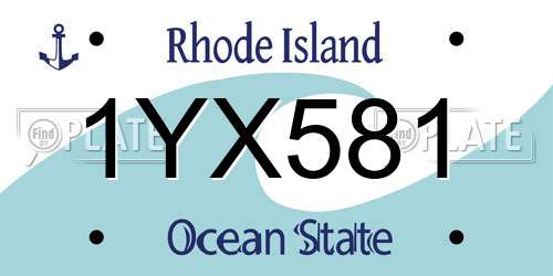 1YX581 Rhode Island License Plate