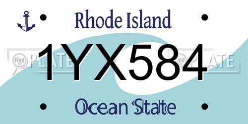 1YX584 Rhode Island License Plate