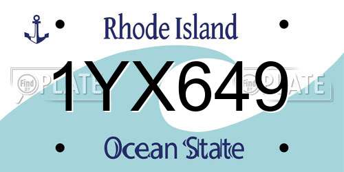 1YX649 Rhode Island License Plate