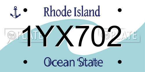 1YX702 Rhode Island License Plate
