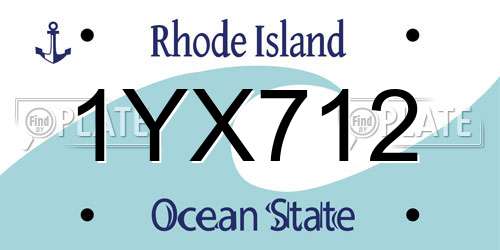 1YX712 Rhode Island License Plate