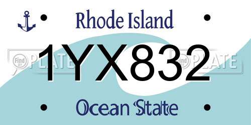 1YX832 Rhode Island License Plate