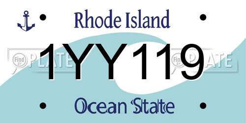 1YY119 Rhode Island License Plate