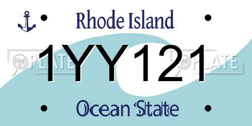 1YY121 Rhode Island License Plate