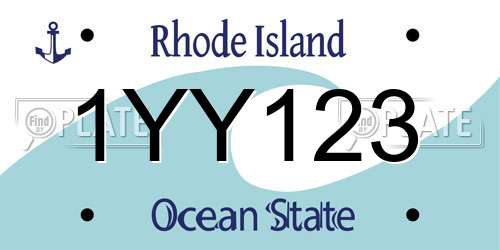 1YY123 Rhode Island License Plate