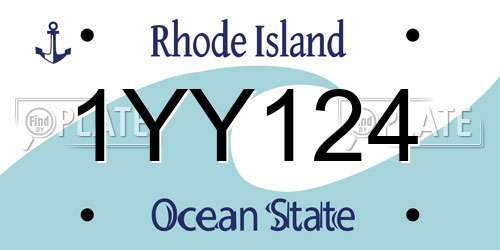 1YY124 Rhode Island License Plate