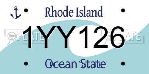 1YY126 Rhode Island License Plate