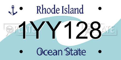 1YY128 Rhode Island License Plate
