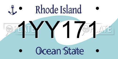 1YY171 Rhode Island License Plate