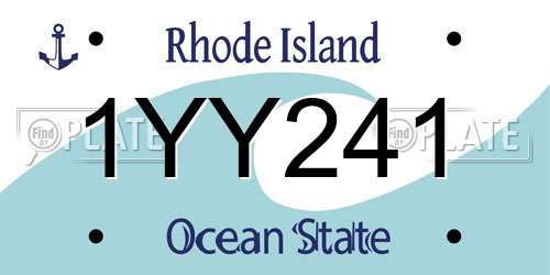 1YY241 Rhode Island License Plate