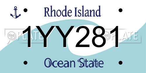 1YY281 Rhode Island License Plate