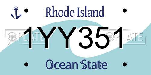 1YY351 Rhode Island License Plate