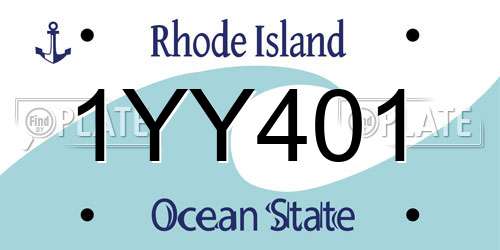 1YY401 Rhode Island License Plate