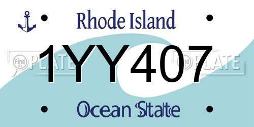 1YY407 Rhode Island License Plate