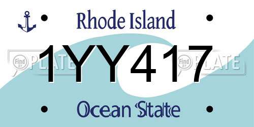 1YY417 Rhode Island License Plate