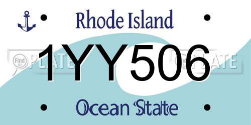 1YY506 Rhode Island License Plate
