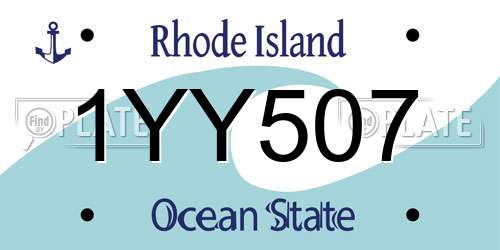 1YY507 Rhode Island License Plate
