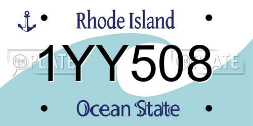 1YY508 Rhode Island License Plate
