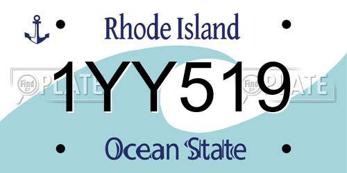 1YY519 Rhode Island License Plate