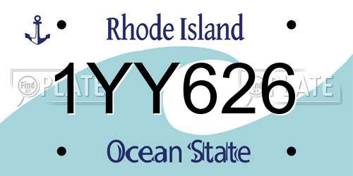 1YY626 Rhode Island License Plate