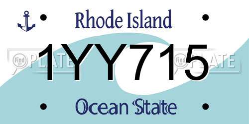1YY715 Rhode Island License Plate