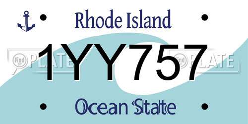 1YY757 Rhode Island License Plate