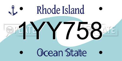 1YY758 Rhode Island License Plate