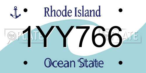 1YY766 Rhode Island License Plate
