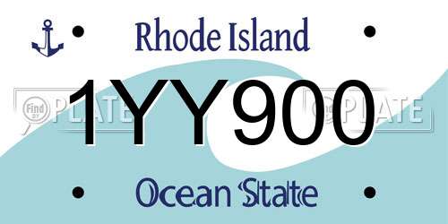 1YY900 Rhode Island License Plate