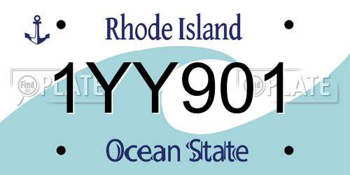 1YY901 Rhode Island License Plate