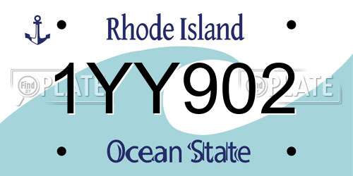 1YY902 Rhode Island License Plate