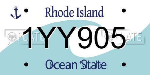 1YY905 Rhode Island License Plate