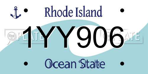 1YY906 Rhode Island License Plate