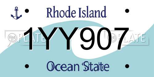 1YY907 Rhode Island License Plate