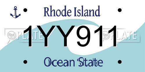 1YY911 Rhode Island License Plate